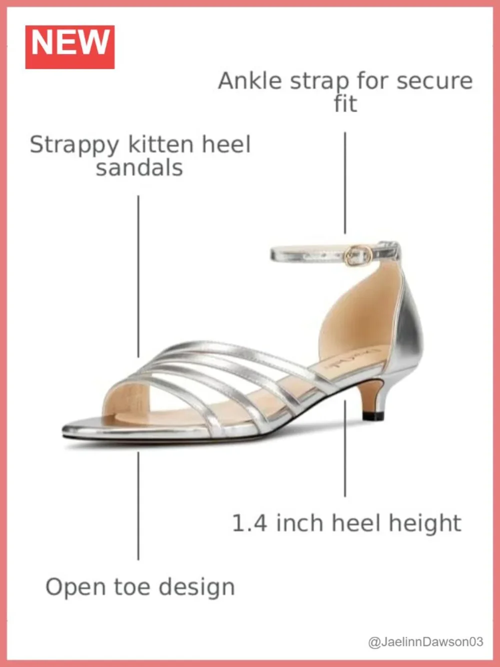 Womens Kitten Heel Open Toe Ankle Strap Buckle Sandals Office Casual Prom 1.4